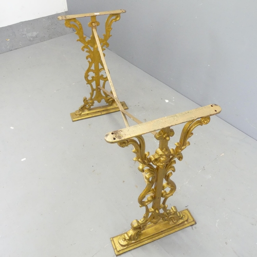 177 - A painted continental cast iron table base. 97x69x41cm.