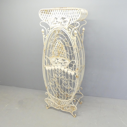 195 - A French Art Nouveau style wirework wine cabinet. 56x151x38cm.