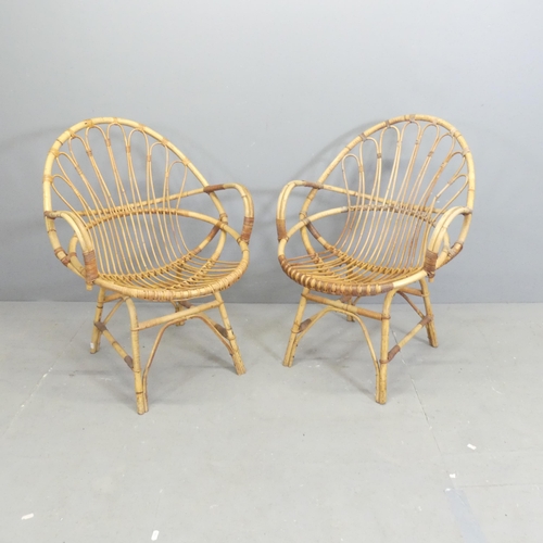 203 - A pair of mid-century French bamboo chairs.