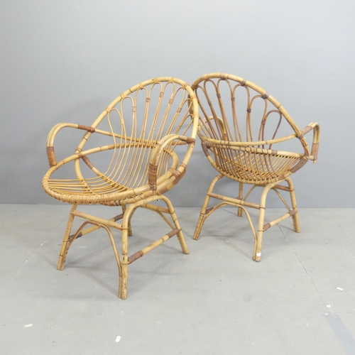 203 - A pair of mid-century French bamboo chairs.