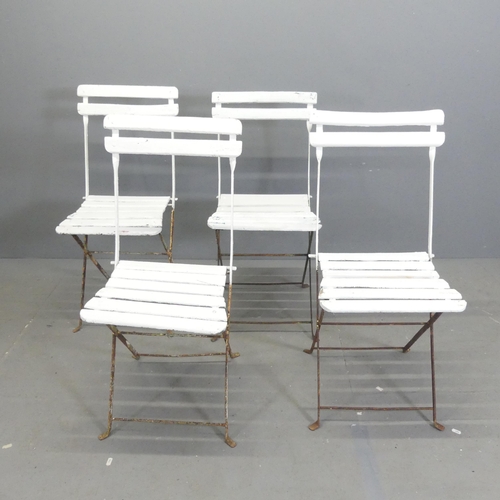 207 - A set of four Parisienne folding bistro café chairs.