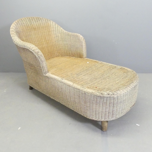 265 - A Lloyd loom style lounger. Overall 134x55x70cm.