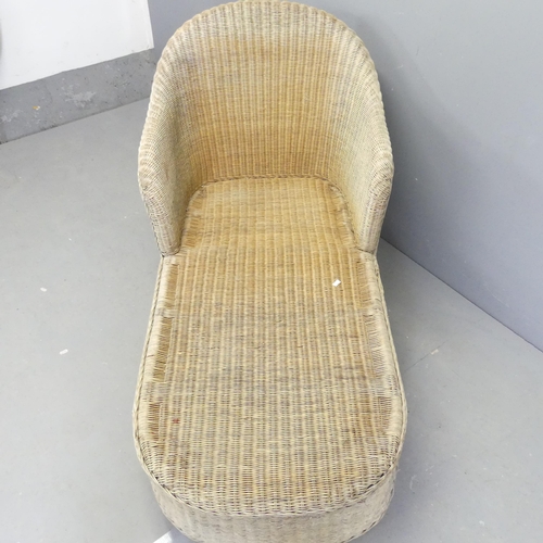 265 - A Lloyd loom style lounger. Overall 134x55x70cm.