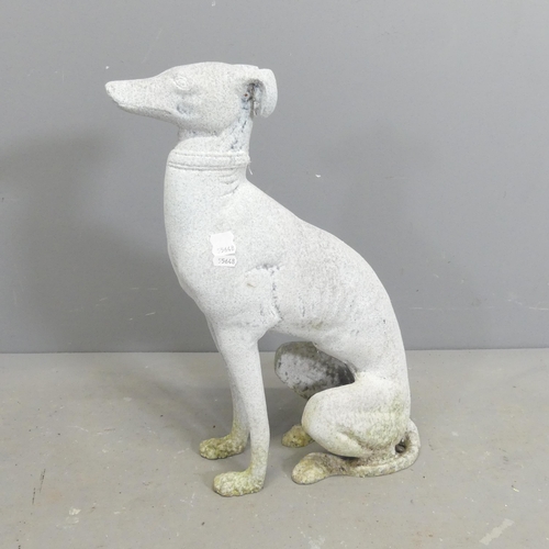 289 - A galvanised metal statue of a greyhound. Height 55cm.