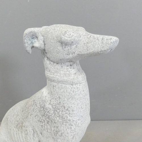 289 - A galvanised metal statue of a greyhound. Height 55cm.