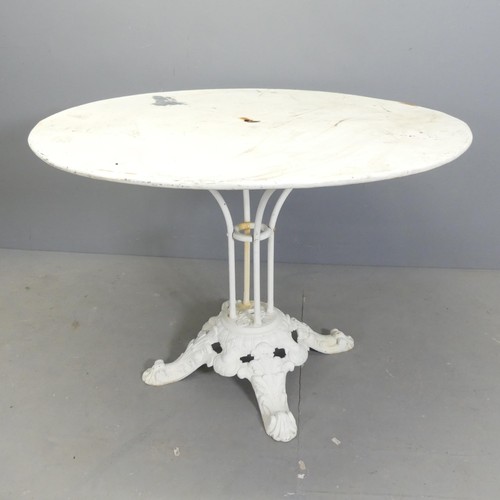 308 - LOUIS VUITTON - A rare original Art Deco garden table, with maker's relief medallion. Painted metal ... 