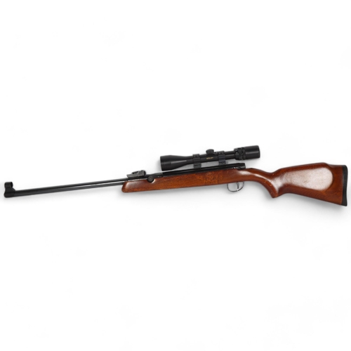 69 - WEBLEY & SCOTT LTD - an Osprey .22 air rifle with a Bisley scope, L109cm, and soft carry case