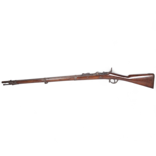 72 - An Antique bolt action rifle, various touch marks but no maker's marks, no. to the barrel 1867, impr... 