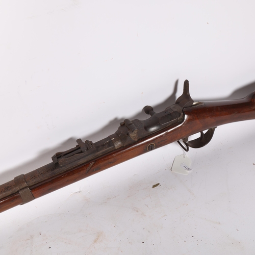 72 - An Antique bolt action rifle, various touch marks but no maker's marks, no. to the barrel 1867, impr... 