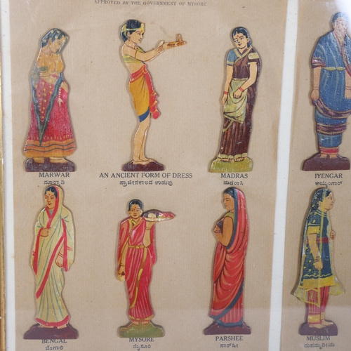 87 - A set of 12 painted 3-dimensional figurines showing Ancient form of dress, retailed by Veerappa's My... 