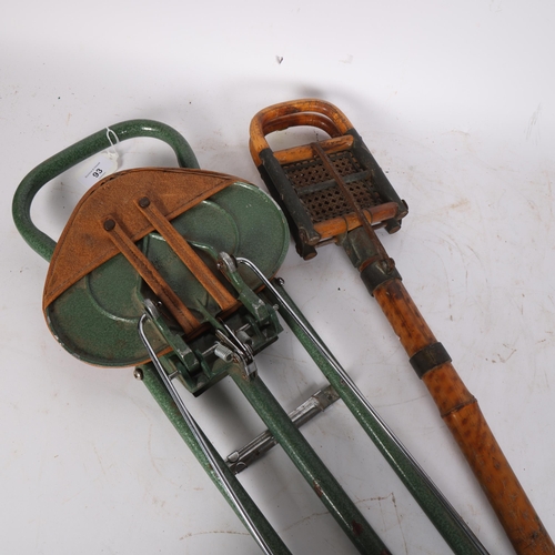 93 - A Vintage bamboo folding stick stand, and another (2)