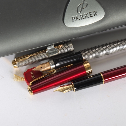 266 - A sterling silver cased Parker fountain pen, and a Parker Sonnet Fountain pen (2)