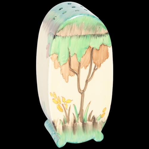 274 - CLARICE CLIFF - a Clarice Cliff pepper pot in Glendale Trees pattern, circa 1936, H13cm