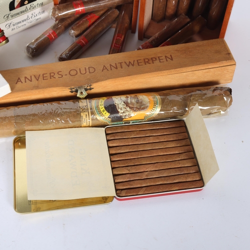 290 - 2 boxes of Launica 400 cigars (boxes opened, 25 in total), 10 tins of King Edward Diamonds Extra Mil... 