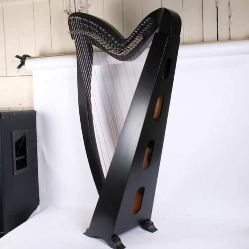 295 - A modern 36-string Celtic style harp, with associated softshell casing