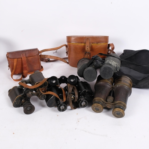 317 - A selection of Vintage binoculars, including a pair of Prismoid Aero Binocular Club binoculars, a pa... 