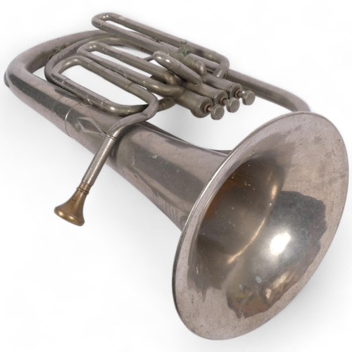 329 - An Antique French tuba, manufactured by Gantoise D Instruments De Musique, with associated label, in... 