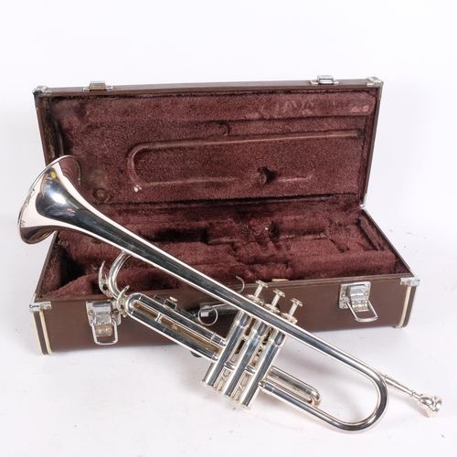 337 - A silver plated Yahama cornet, in associated hardshell casing, also labelled Yahama