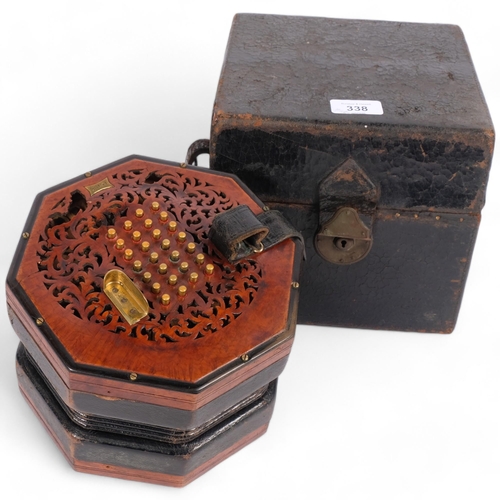 338 - C. WHEATSTONE & CO - a Victorian concertina manufactured by The Wheatstone & Co of London, serial no... 