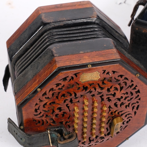 338 - C. WHEATSTONE & CO - a Victorian concertina manufactured by The Wheatstone & Co of London, serial no... 