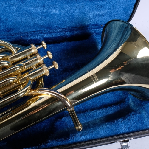 349 - A Yamaha brass Tenor horn, model YBH301, serial no. 359546, in associated hardshell casing