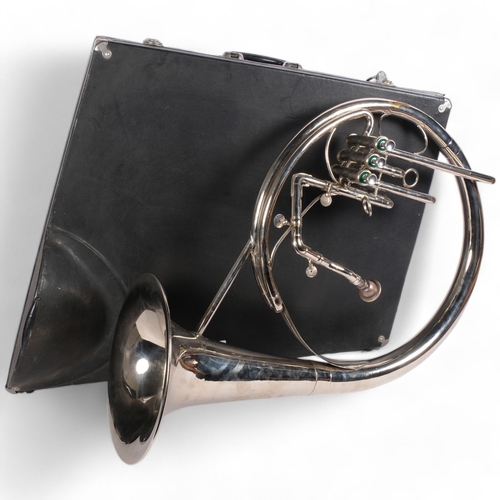 350 - A mid 20th century Helicon, brass section instrument, in hard case, originally from the Roy Castle c... 