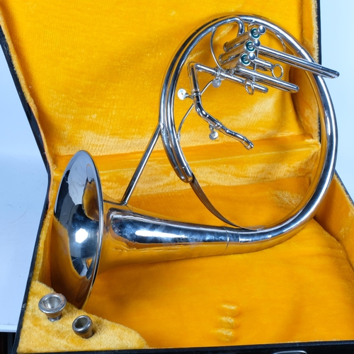 350 - A mid 20th century Helicon, brass section instrument, in hard case, originally from the Roy Castle c... 