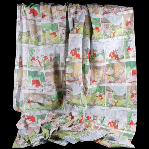 779 - A pair of Vintage 1984 printed cotton Rupert Bear curtains, 180cm x 170cm approx