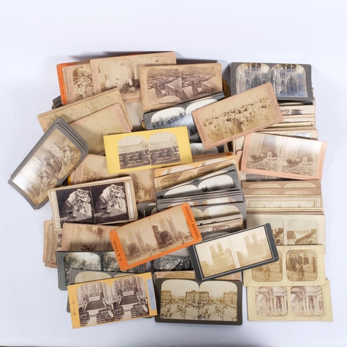 105 - 2 stereoscope hand-held viewers, and a large quantity of stereoscopic slides