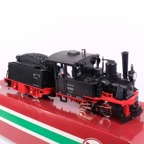 142 - LGB THE BIG TRAIN - a G gauge steam locomotive and tender, model ref. 22150, near unused and in orig... 