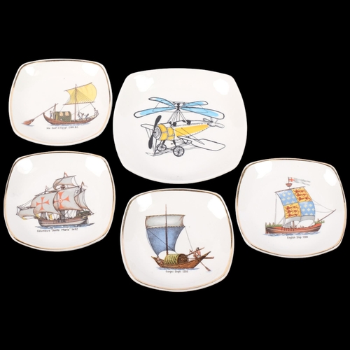 191 - A Midwinter Stylecraft pin dish, by Terence Conran, with aviation design, and a set of 4 small Midwi... 