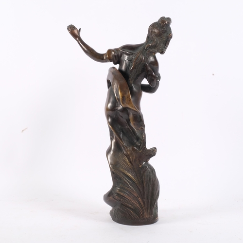 197 - After Auguste Moreau, a patinated cast-bronze study of Princess Elena, H36cm