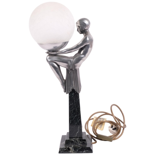 209 - An Art Deco Biba design table lamp with globular shade