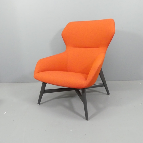 BRUNNER - A contemporary designer Ray lounge chair by Jehs and Laub, the upholstered shell seat on wooden base, model 9245, with maker’s label, 2020,  current RRP in this configuration ca £2400. WITH THE OPTION TO PURCHASE THE FOLLOWING LOT.