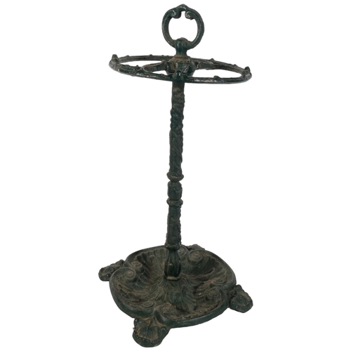 1024 - A Vintage painted cast-iron stick stand, H53cm