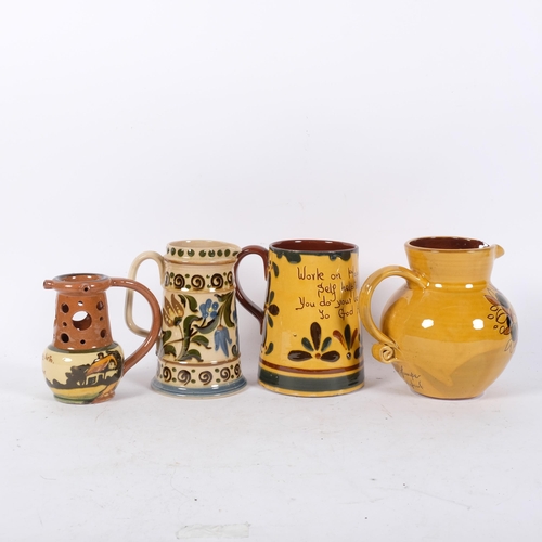 1036 - 4 pieces of Devon Ware, including an Aller Vale motto ware mug, 15cm