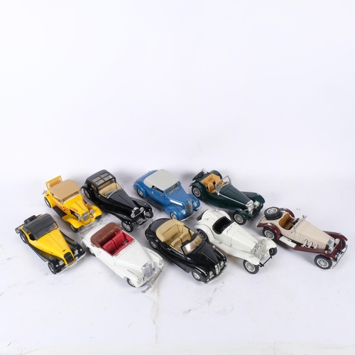 782 - A selection of loose 1/18 scale diecast model vehicles, various brands including Solido, Maisto, Ert... 