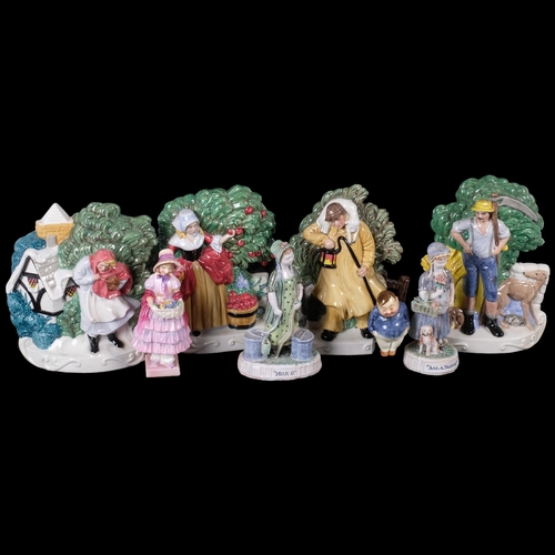 799 - A group of 4 Masons Ironstone flatback wall-hanging ceramic figures, including a shepherd, a gentlem... 