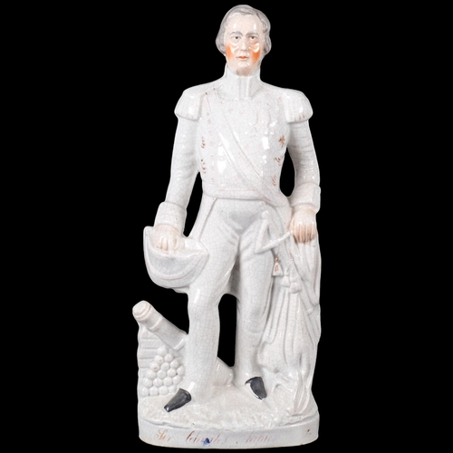 815 - A Staffordshire figure of Sir Charles Napier, unmarked, H42cm