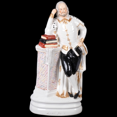 822 - A Staffordshire flatback ceramic figure, Shakespeare, H46cm