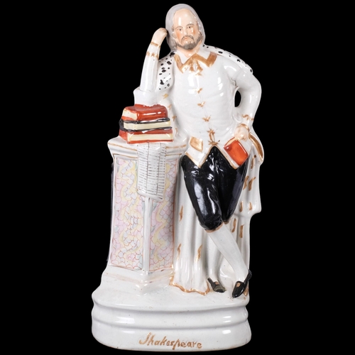 823 - A Staffordshire ceramic flatback figure, Shakespeare, H46cm