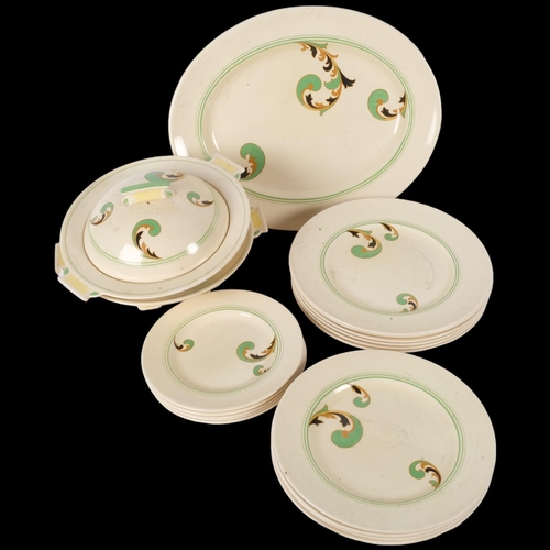 830 - A Royal Doulton Lynn pattern part dinner service, including 6 dinner plates, several side dishes, a ... 