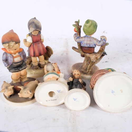 925 - 6 Goebels Hummel figures, including boy with pigs, H13cm