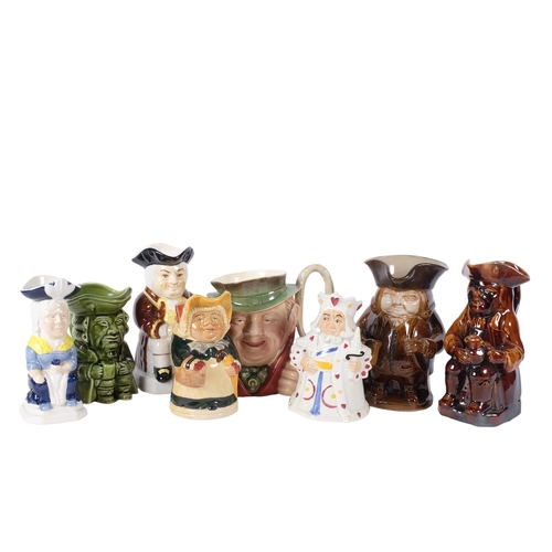 927 - A group of pottery character jugs, including Beswick Tony Weller, and Wood's Martha Gunn, 18.5cm