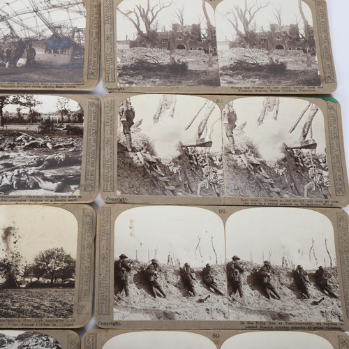 236 - MILITARY INTEREST - a set of 7 World War I stereoscope card slides, depicting various scenes from th... 