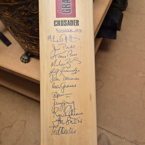 1007 - A Grey Nicolls Crusader cricket bat, with signatures from the Sussex 1971 Team, including Ted Dexter