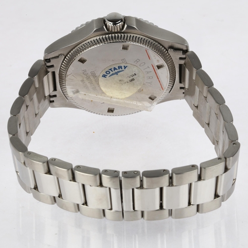 1057 - ROTARY - a stainless steel quartz calendar bracelet watch, ref. GB00025/04, black dial with luminous... 