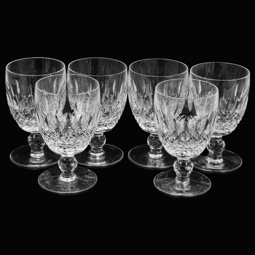 236 - Waterford Glass, set of 6 cut-glass wine goblets, height 13.5cm