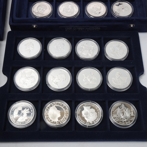 245 - 50 silver commemorative British and Commonwealth coins, all in original capsules and in presentation... 