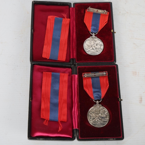 270 - 2 George V medals for Faithful Service, cased